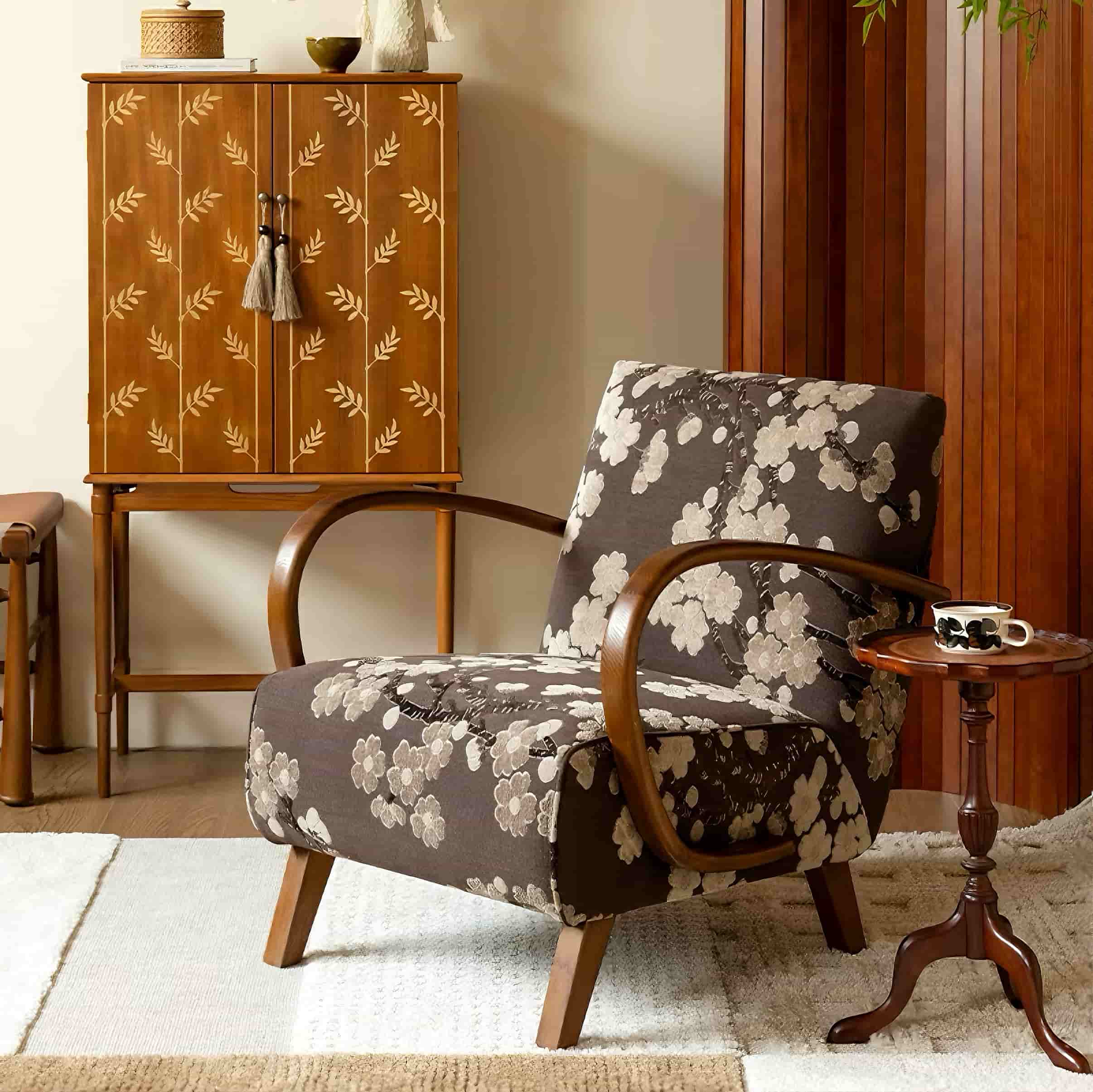 High Quality Luxury Plum Blossom Patterned Jacquard Cut Velvet Fabric for Home Decor