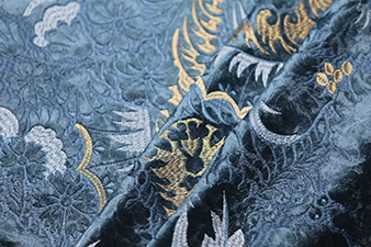 JBL In-Stock High-Quality Exquisite European Style Embroidery Curly Grass Pattern on High Quality Velvet Fabric for Curtain